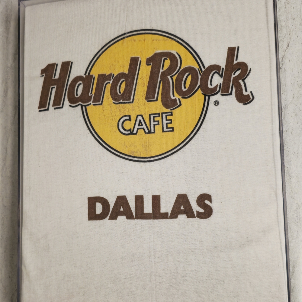 Hard Rock Cafe Dallas Yellow and Brown Tee